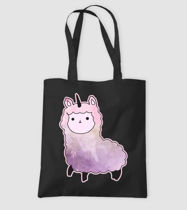 Llamacorn cutie model negru pe tricou
