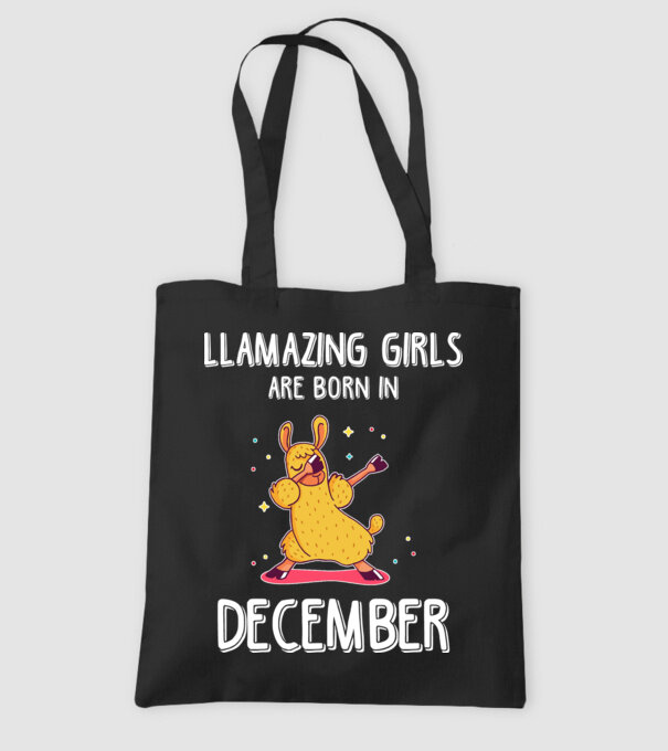 llamazing girls are born in december model negru pe tricou