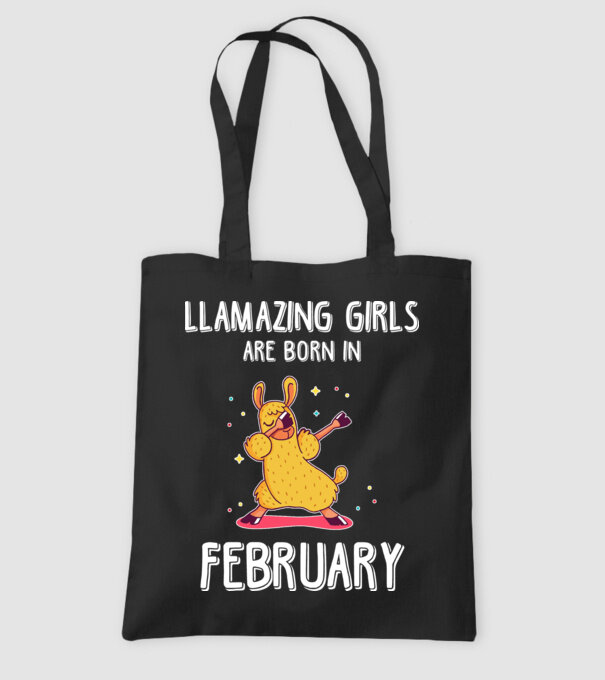 llamazing girls are born in february model negru pe tricou