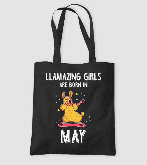 Llamazing girls are born in may model negru pe tricou
