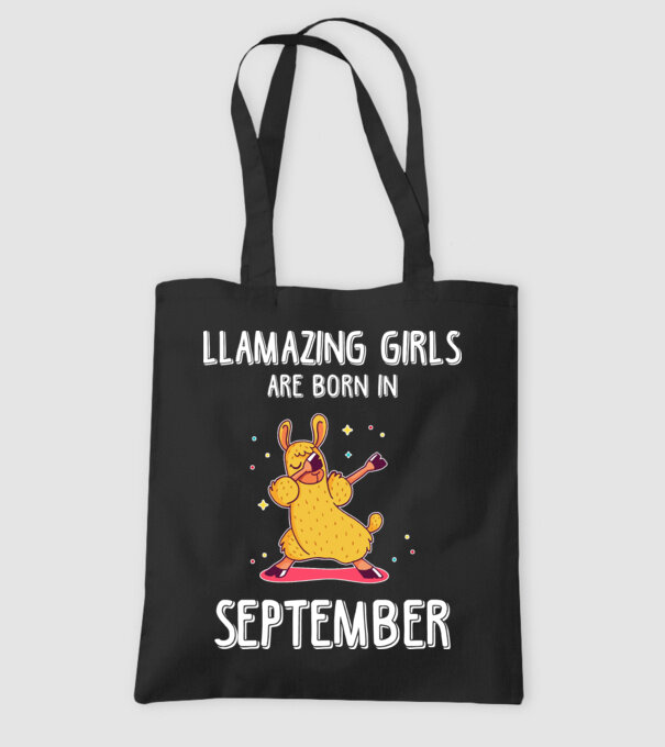 Llamazing girls are born in september model negru pe tricou