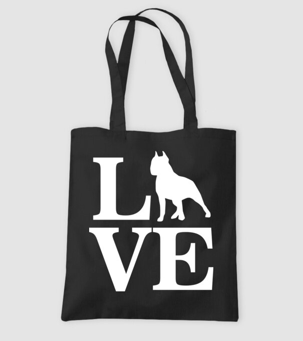 LOVE BULLDOG model negru pe tricou