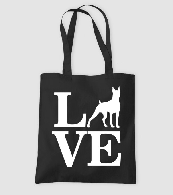 LOVE DOBBERMAN model negru pe tricou