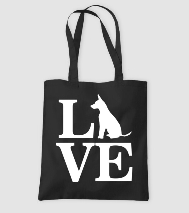Love câini model negru pe tricou