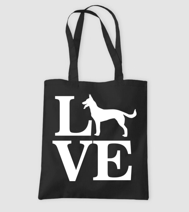LOVE CIOBANESC GERMAN model negru pe tricou