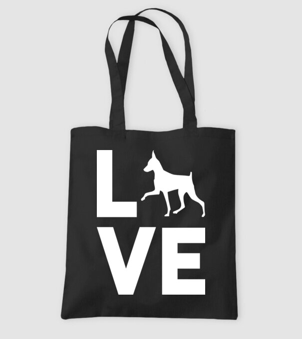 LOVE Pinscher model negru pe tricou