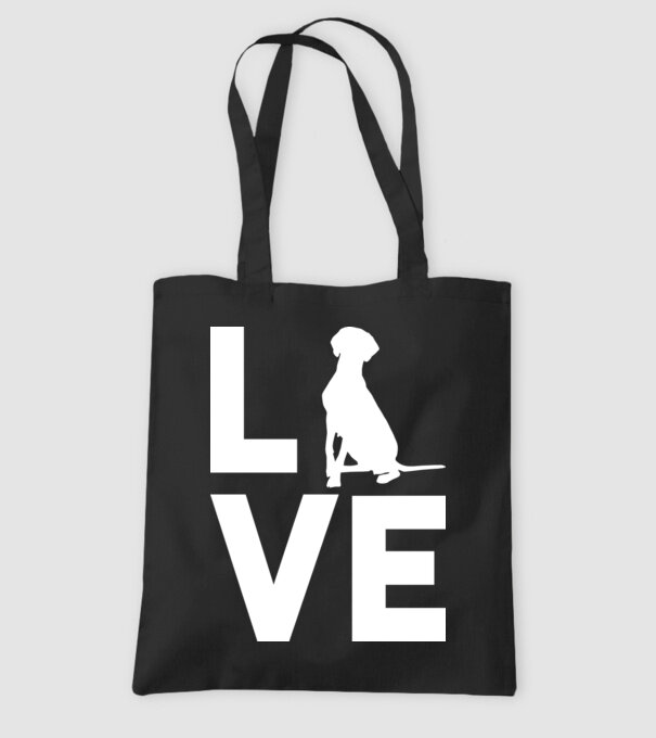 LOVE Vizsla model negru pe tricou