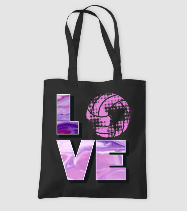 Love volleyball model negru pe tricou