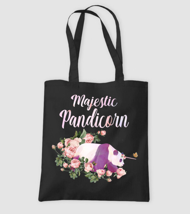 Majestic pandicorn model negru pe tricou