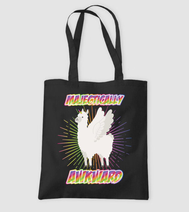 Majestically Awkward model negru pe tricou