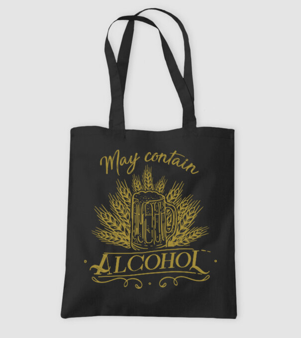 May contain alcohol2 model negru pe tricou