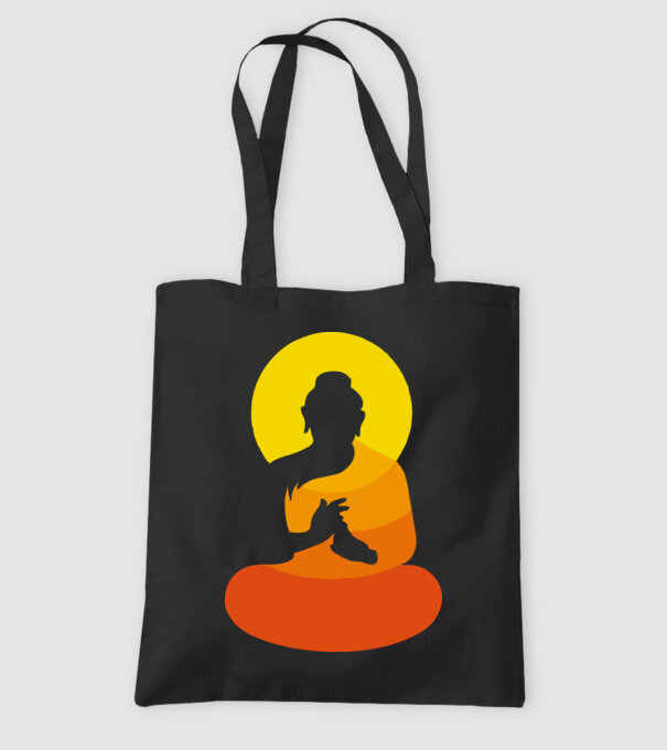 Călugăr meditator model negru pe tricou