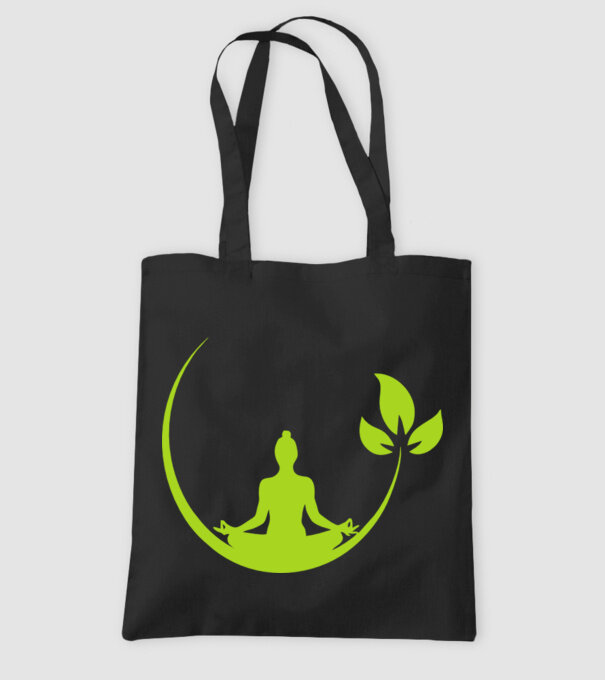meditation leaf model negru pe tricou