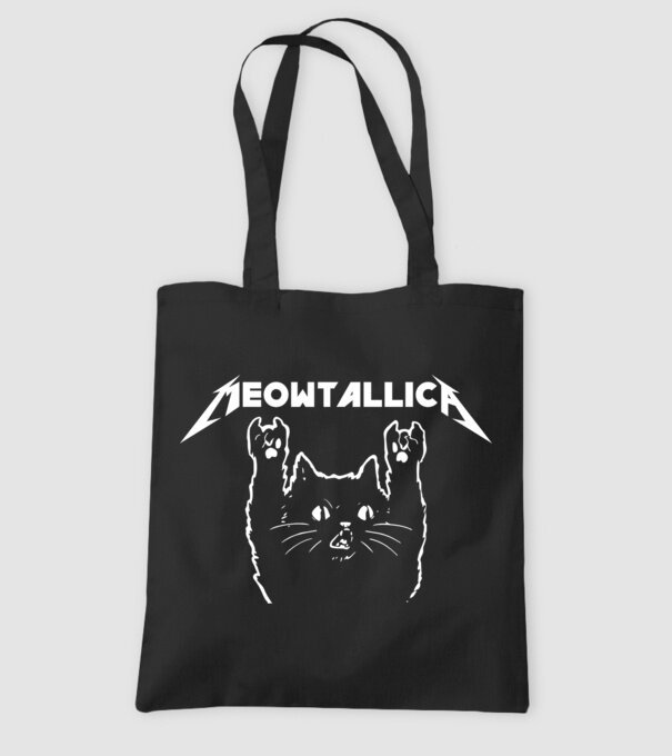 Meowtalica model negru pe tricou