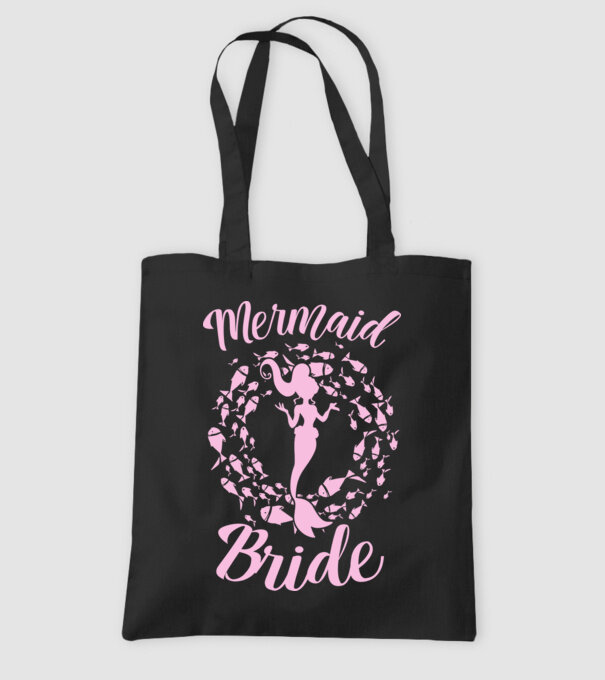Mermaid Bride model negru pe tricou