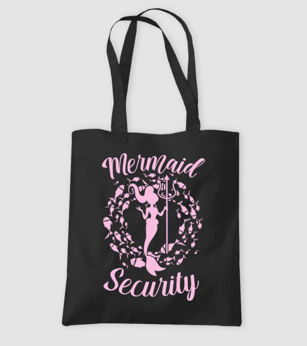 Mermaid Security girls model negru pe tricou