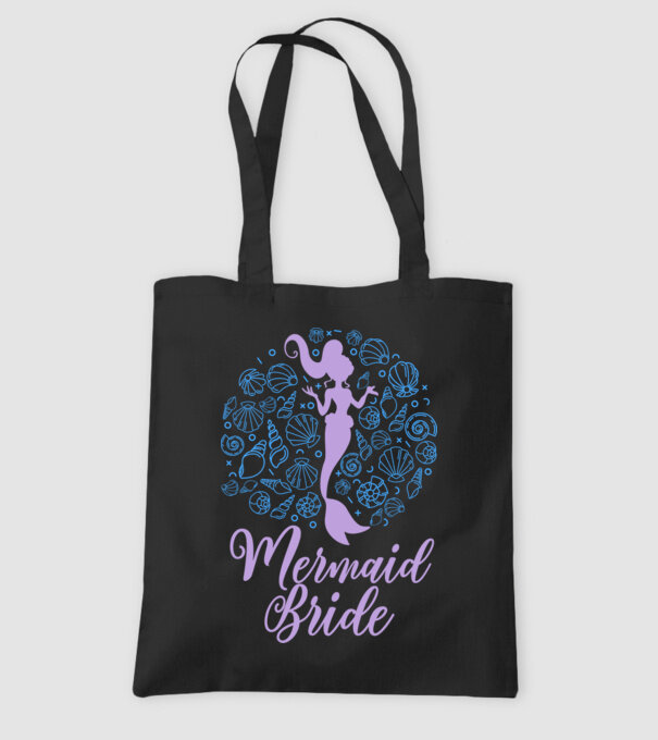 MermaidTeam Bride model negru pe tricou