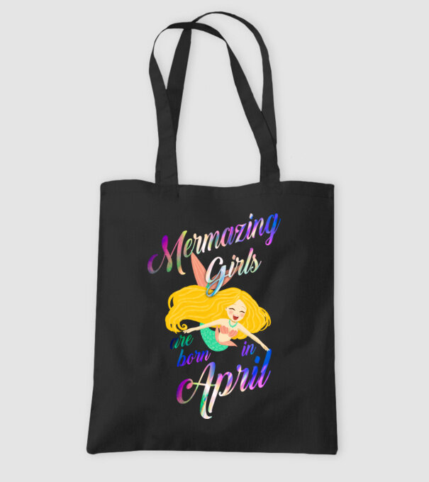 Mermazing girls are born in april model negru pe tricou
