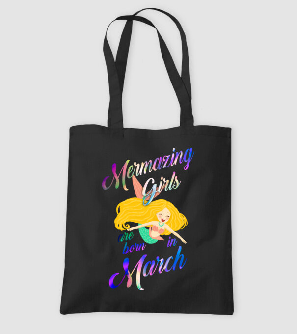 Mermazing girls are born march model negru pe tricou