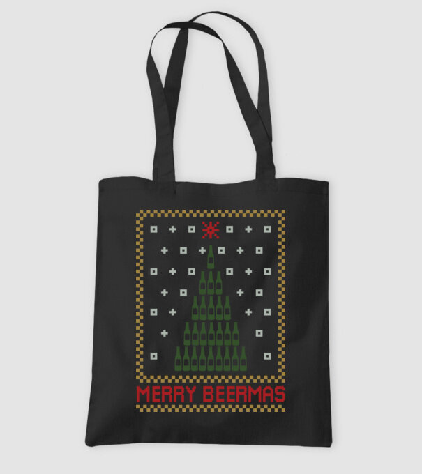 Merry Beermas model negru pe tricou