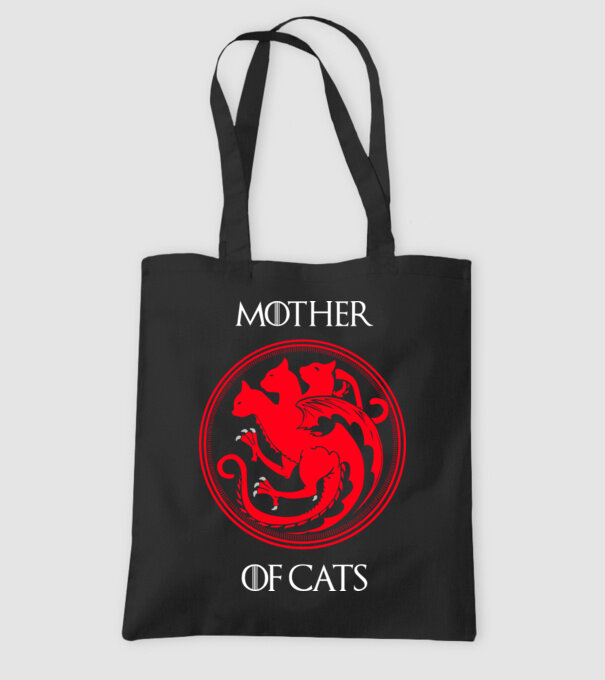 Mother of cats model negru pe tricou