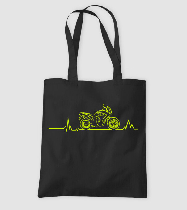ECG Motociclist model negru pe tricou