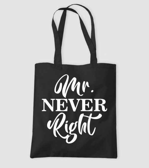 Mr never right model negru pe tricou