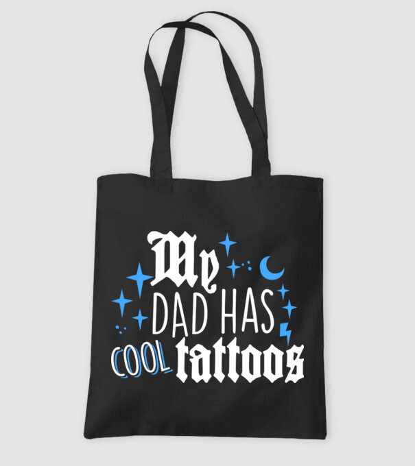 My dad has cool tattoos model negru pe tricou
