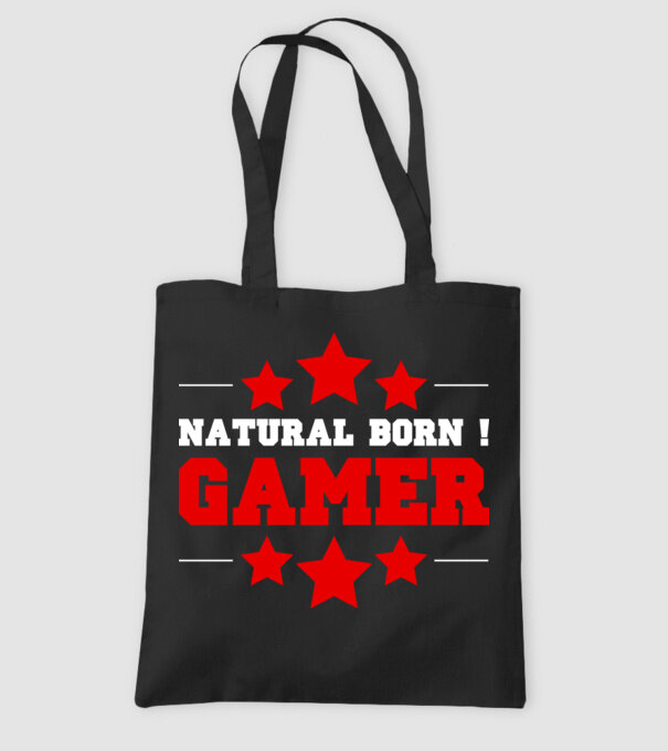 Natural born gamer model negru pe tricou