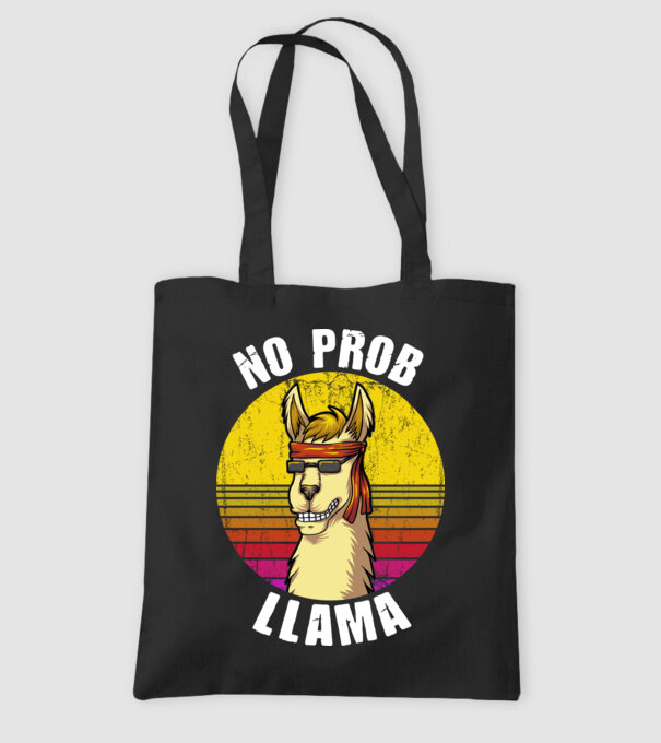 No Prob LLama - Láma model negru pe tricou