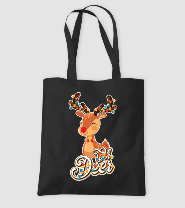 Oh deer model negru pe tricou