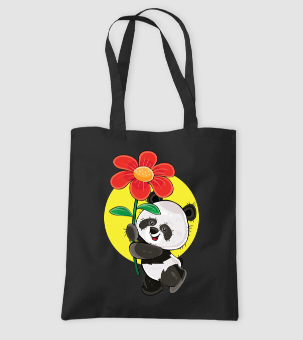 Dragoste panda model negru pe tricou