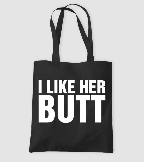 Motiv cuplu I like her butt model negru pe tricou