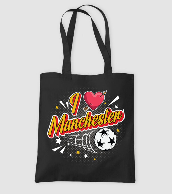 Popart Manchester model negru pe tricou
