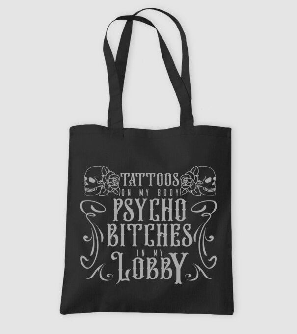 Psycho bitches model negru pe tricou