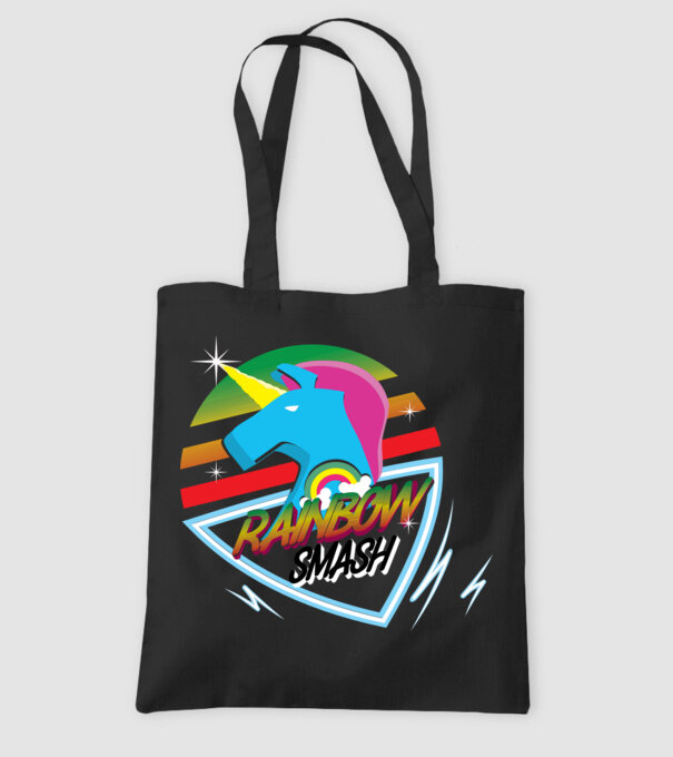 Rainbow smash model negru pe tricou
