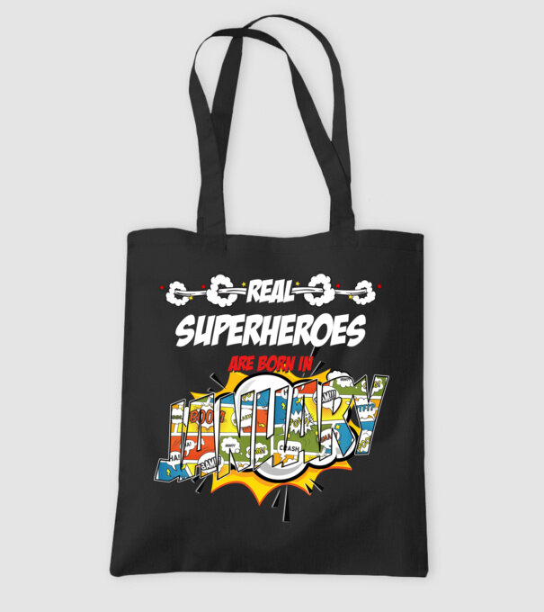 real superheroes are born in january model negru pe tricou