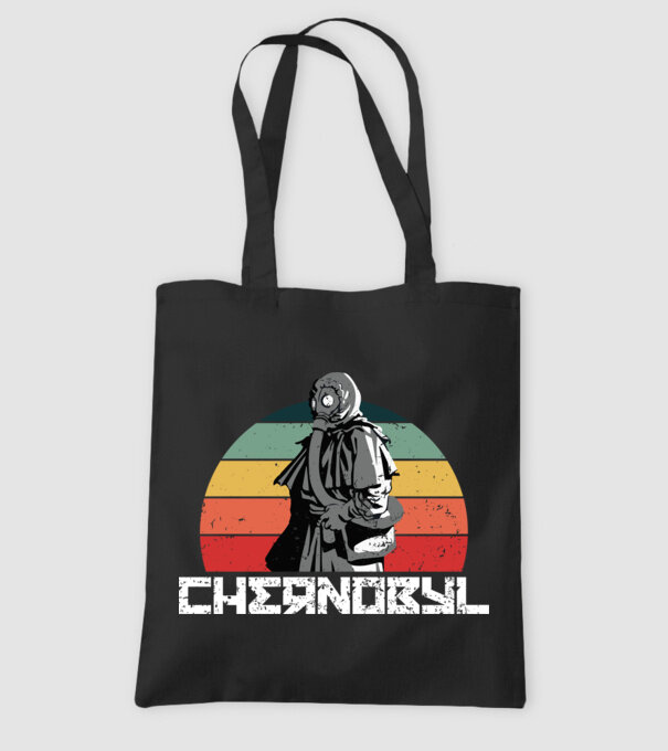 Retro chernobyl model negru pe tricou