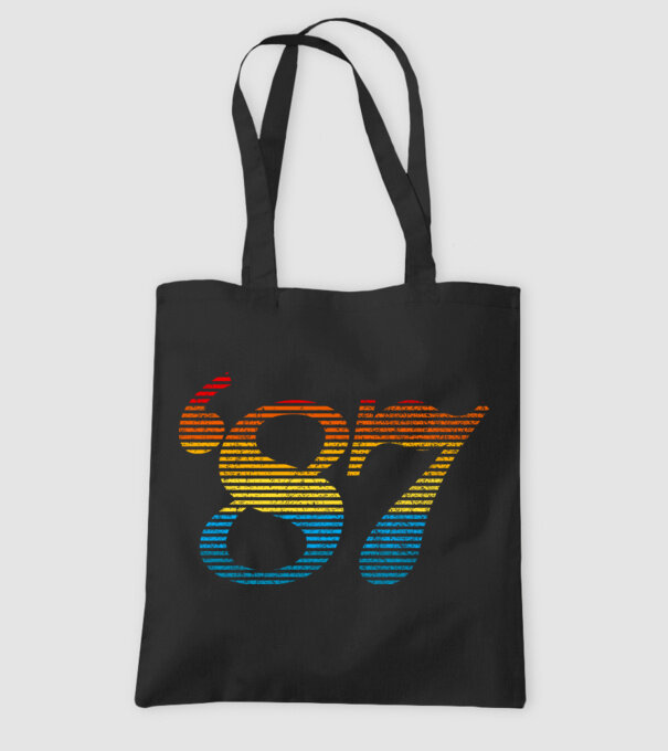 Retro Birthday 1987 model negru pe tricou