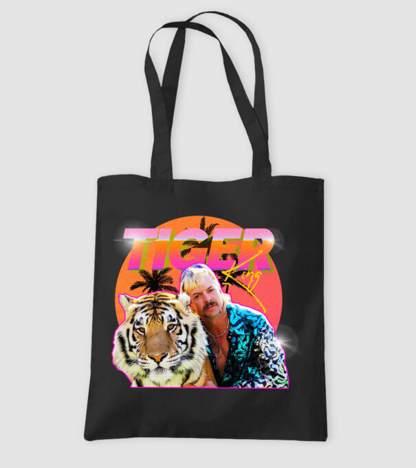 RETRO TIGER KING model negru pe tricou