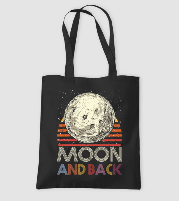Retro vintage love you to the moon and back MOON model negru pe tricou