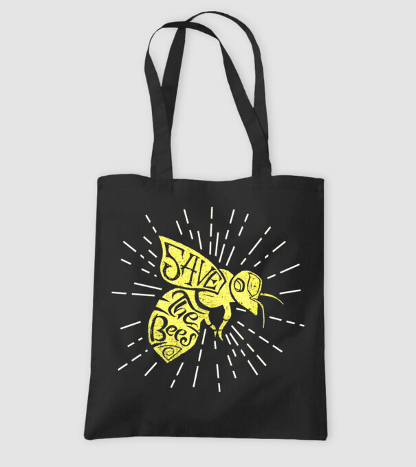Save the bees model negru pe tricou