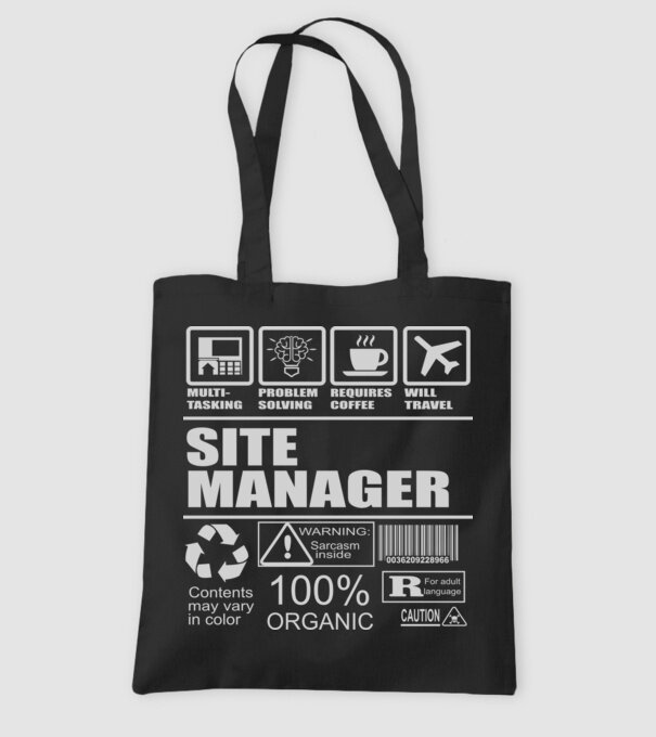Site manager model negru pe tricou