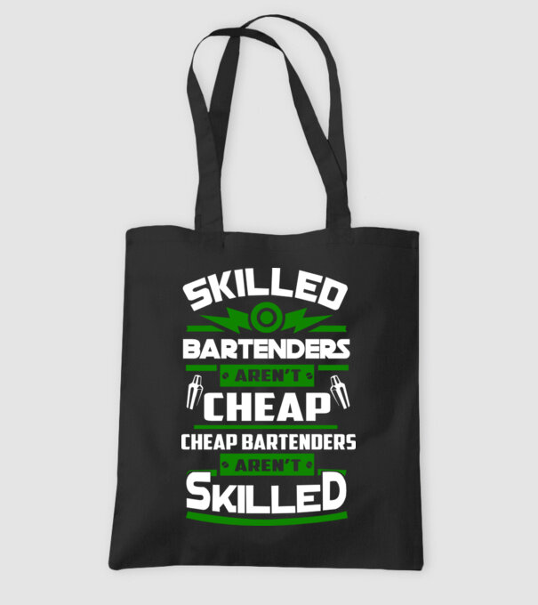 'Skilled bartenders aren''t cheap' model negru pe tricou