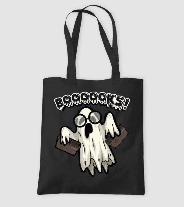 Spooky boookworm model negru pe tricou