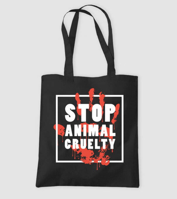 Stop animal cruelty model negru pe tricou