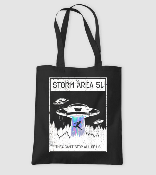 'Storm area 51 - They can''t stop all of us' model negru pe tricou