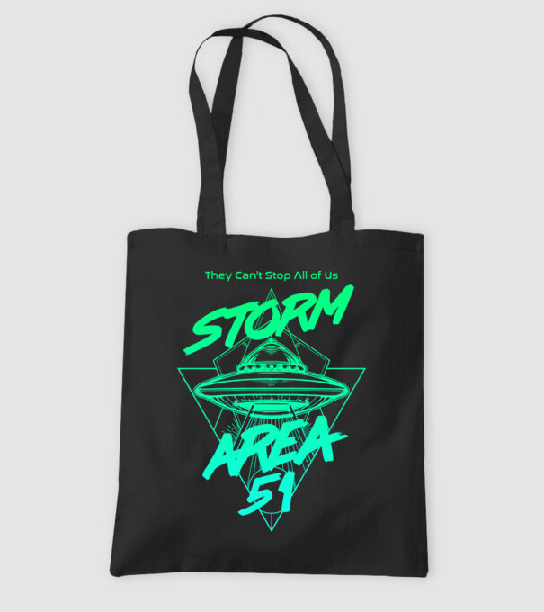 Storm area 51 ufo green model negru pe tricou