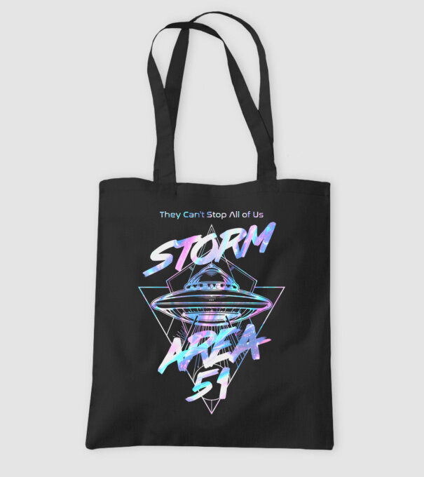 storm area 51 ufo holo model negru pe tricou