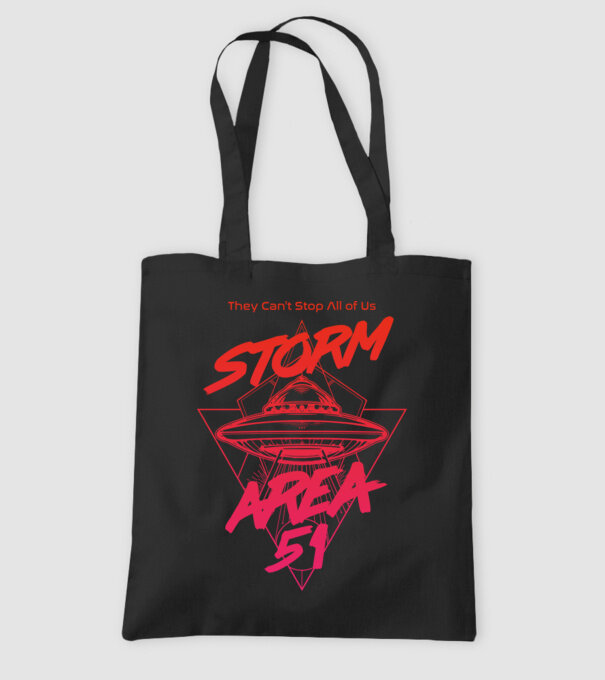 storm area 51 ufo orange model negru pe tricou